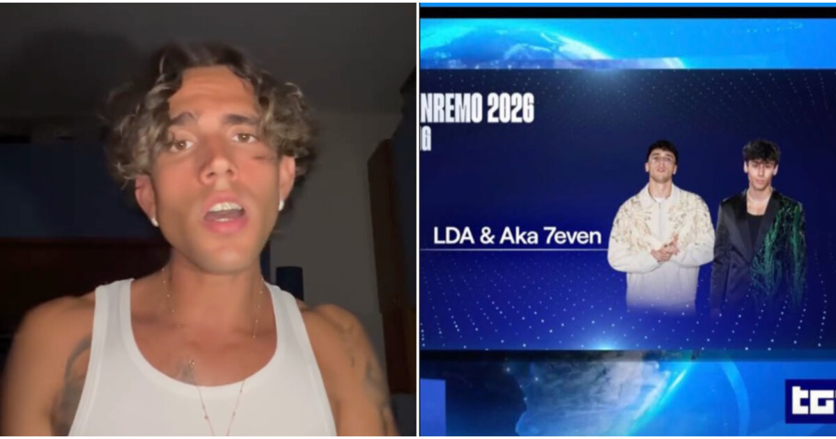 “Non mi ricordavo così”: Aka7even commenta la sua foto sbagliata apparsa al Tg1 durante l’annuncio dei Big di Sanremo 2026. Ecco da chi è stato “sostituito” “Non mi ricordavo così”: Aka7even commenta la sua foto sbagliata apparsa al Tg1 durante l’annuncio dei Big di Sanremo 2026. Ecco da chi è stato “sostituito”