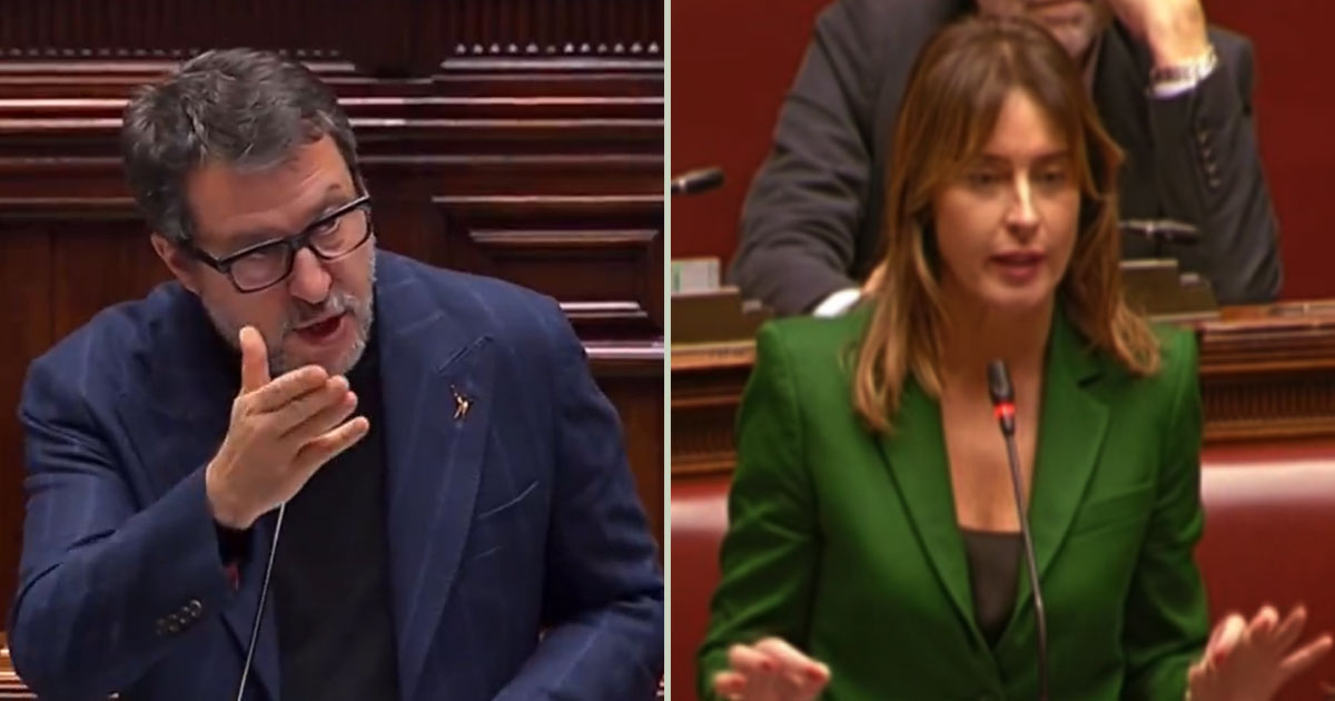 “Mi complimento con la presidente Boschi per la scelta cromatica del suo vestito”: la battuta di Salvini alla deputata di Iv – Video