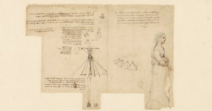 Macchine per volare, corpi celestiali e fiumi deviati: il ‘’Codice atlantico’’ di Leonardo in mostra a Napoli