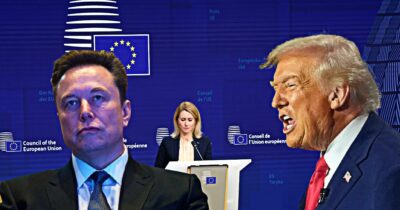 Copertina di “L’Ue dovrebbe essere abolita”: dopo Trump, anche Musk attacca l’Unione europea. Che “risponde” solo con un portavoce