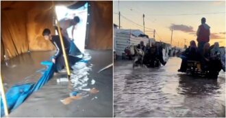 Copertina di Gaza, la tempesta Byron si abbatte sui campi degli sfollati. Al Jazeera: “Bambina di otto mesi morta di freddo”