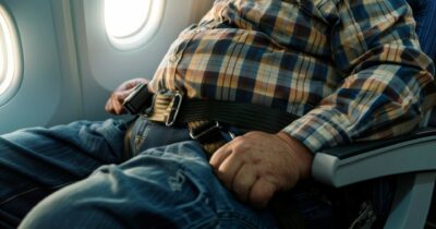 Copertina di “Via dal posto vicino all’uscita di sicurezza dell’aereo”: l’Odissea in volo del passeggero “ciccione”