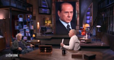 Copertina di Giampiero Mughini a La Confessione di Peter Gomez su Rai 3: “Berlusconi un compratore? La politica non si fa distribuendo brioche”