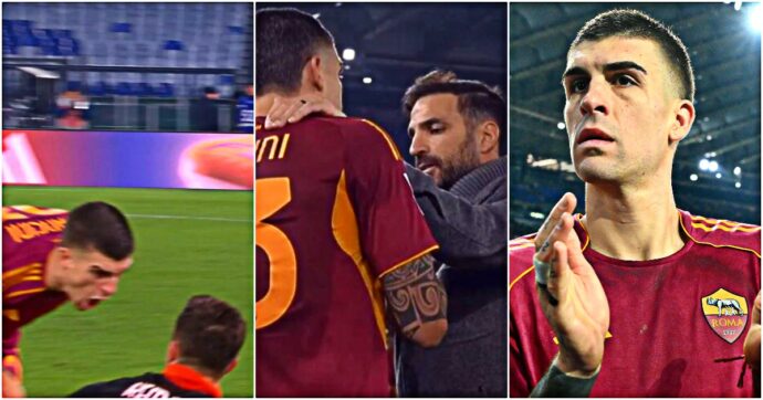 Urla in faccia, colpi proibiti e lite con Fabregas: è polemica su Mancini in Roma-Como, “graziato dal rosso”