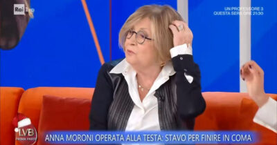 Copertina di “Stavo per finire in coma, mi hanno operata alla testa. Sono stata in terapia intensiva per una notte”: la rivelazione di Anna Moroni a La volta buona