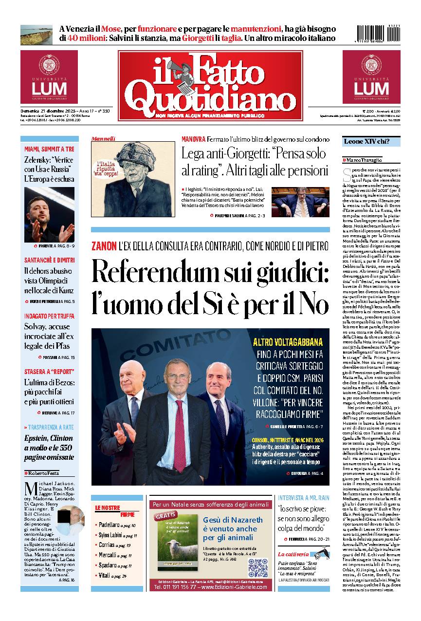 Copia del giorno de Il Fatto Quotidiano