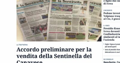Copertina di Gedi firma accordo preliminare per vendere la Sentinella del Canavese alla pugliese Ledi