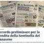 Copertina di Gedi firma accordo preliminare per vendere la Sentinella del Canavese alla pugliese Ledi