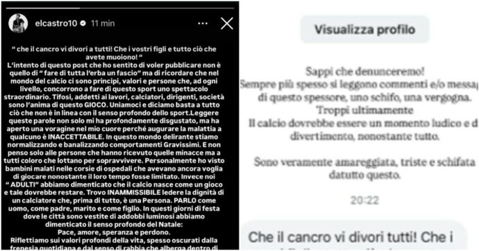 “Leggere queste parole ha aperto una voragine nel mio cuore”: lo sfogo di Castrovilli dopo gli insulti social ricevuti