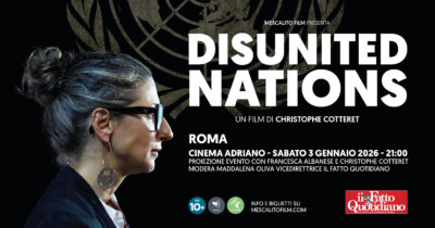 Copertina di Genocidio a Gaza: sabato 3 gennaio a Roma la proiezione di “Disunited Nations”. La presentazione con Maddalena Oliva e Francesca Albanese