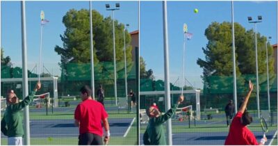 Copertina di Un mini-canestro per servire meglio: l’esercizio (criticato) del nuovo coach di Alcaraz – Video