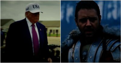 Copertina di Donald Trump come il gladiatore: “E siamo solo all’inizio”. Il video per “preparare la squadra al 2026”