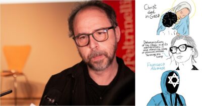 Copertina di La ‘Squid Game’ Gaza e i volti dei reporter uccisi da Israele: il massacro nella Striscia nella penna del fumettista Gianluca Costantini