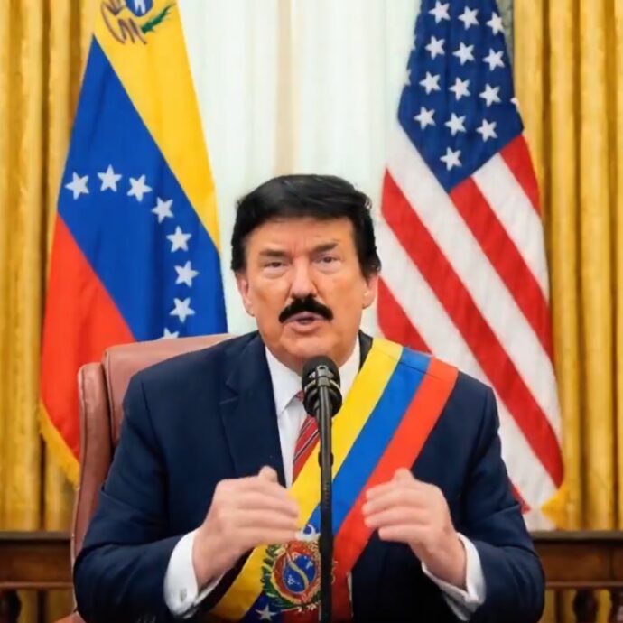 “Make Venezuela grande again”: Trump (coi baffetti) è presidente del Paese sudamericano nel video fatto con l’IA