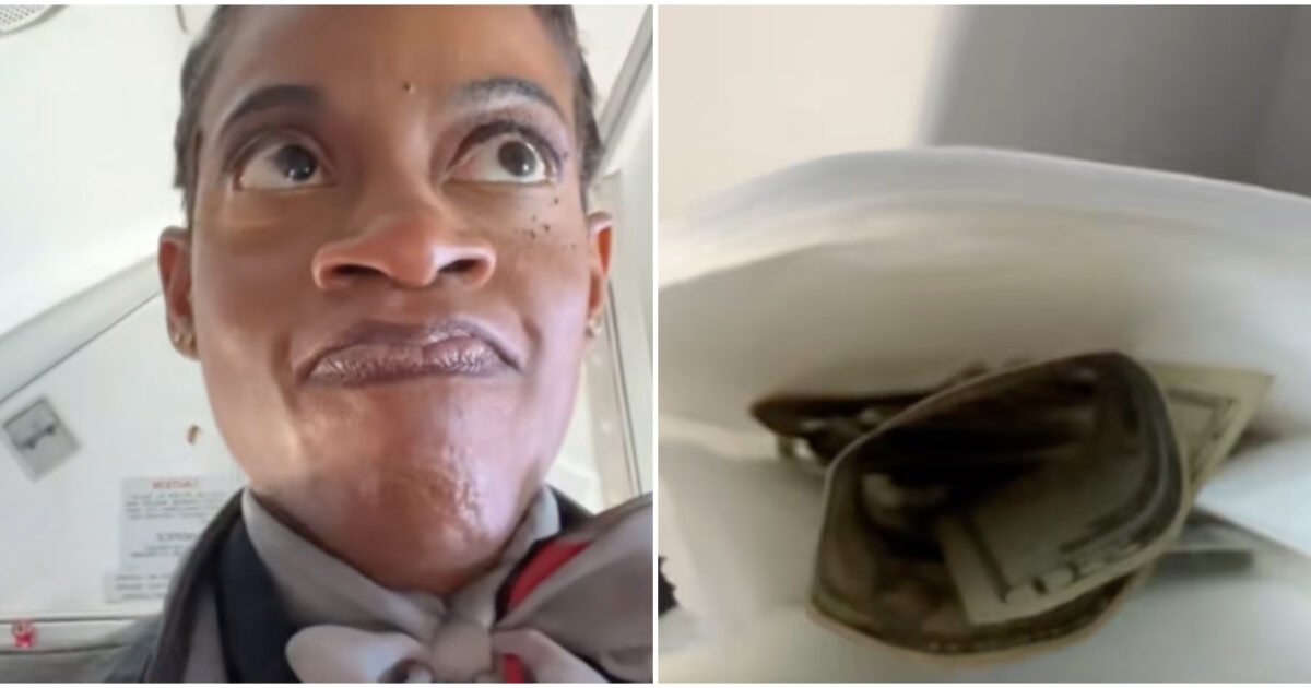 Assistente di volo trova il sacchetto del vomito pieno di soldi: “Quel momento ha cambiato completamente tutta la mia vita. Una benedizione” – IL VIDEO