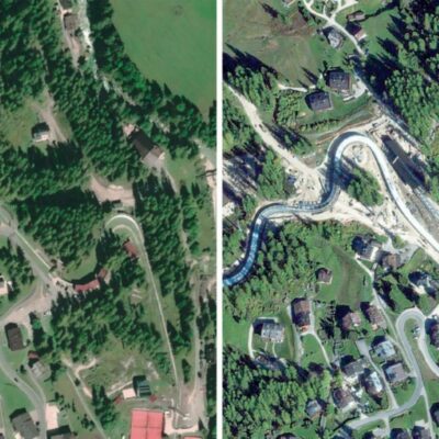 Copertina di Cortina è medaglia d'oro dello scempio: ecco le olimpiadi "più sostenibili di sempre"