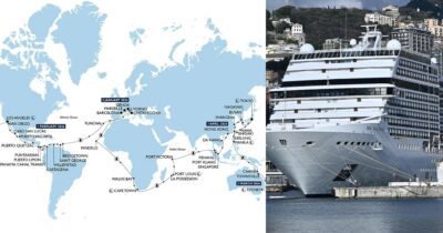 Copertina di È partita da Genova la crociera con il giro del mondo più lungo di sempre: 132 giorni, 74mila chilometri e 46 tappe senza mai disfare la valigia. Il prezzo? Da 35 mila euro