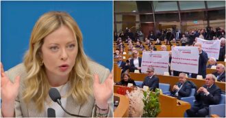 Protesta della Fnsi al punto stampa di Meloni. Lei: "È contro di me?"