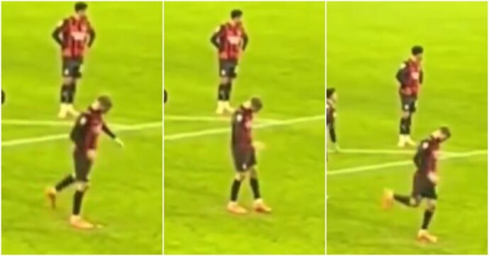 La “furbata” di Pavlovic: scava e rovina il dischetto prima del rigore di Stanciu – Video