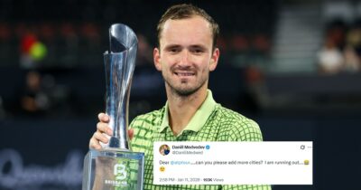 Copertina di Medvedev vince a Brisbane e poi scherza sui social: “Cara Atp, puoi aggiungere altre città? Le sto finendo”