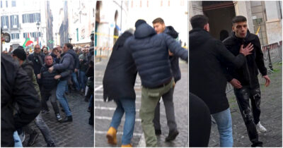 Copertina di Si presenta col Pos allo sciopero dei tassisti e viene aggredito: il video con calci e sputi dei manifestanti