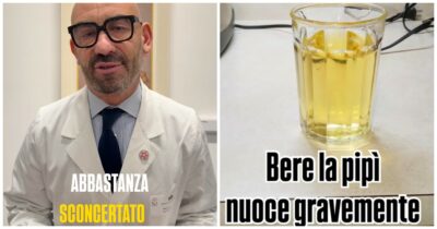 Copertina di “Bere la pipì può essere molto pericoloso per la salute, non seguite la ‘terapia dell’urina’: sono sconcertato”. L’allarme di Bassetti sulla nuova tendenza bizzarra e pericolosa