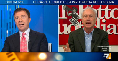 Copertina di Travaglio contro Bocchino: “La sinistra non manifesta per l’Iran? Fatelo voi invece di accusare gli altri. C’è un vocio insopportabile”