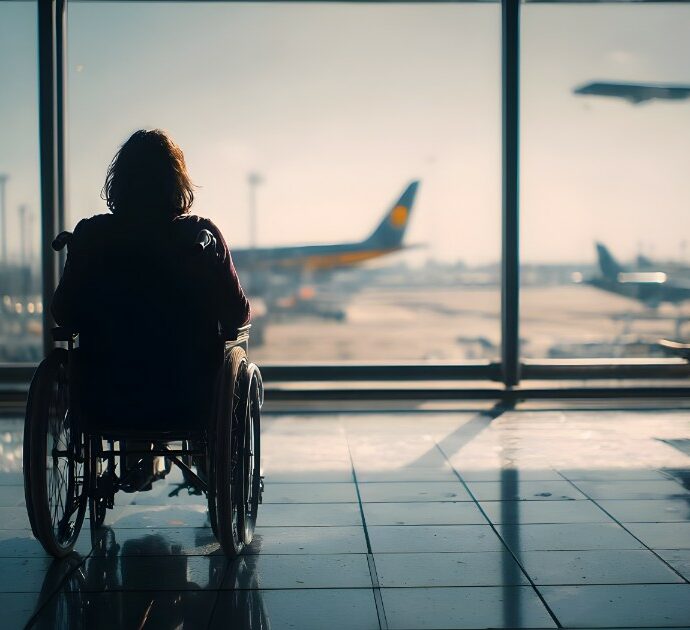 “Quando l’ho toccata era anormalmente fredda e non respirava”: tenta di imbarcarsi in aereo con la moglie morta sulla sedia a rotelle, 80enne fermato e arrestato in aeroporto