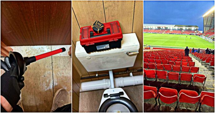 Si veste da idraulico e finge di riparare i bagni: il trucco del tifoso che è riuscito a entrare gratis allo stadio | Domeniche Bestiali