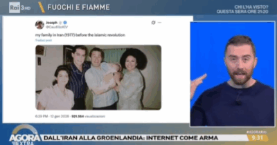 Copertina di Gaffe di Marco Carrara durante la diretta di “Agorà”: scambia Robert De Niro e Ray Liotta per due iraniani degli anni ’70. Poi le scuse: “Errore dettato dalla fretta”