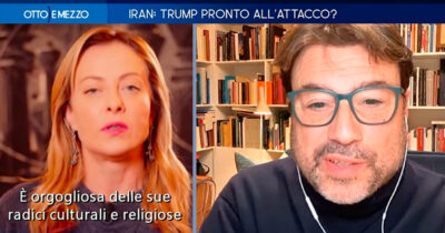 Copertina di Montanari a La7: “Meloni sta con una manica di mostri. C’è un’Internazionale nera, proprio come negli anni ’20”