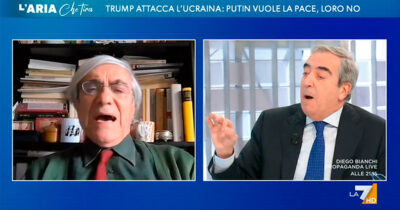 Copertina di Lite Gasparri-d’Orsi. “Berlinguer non era onesto, prendeva i soldi da Mosca”. “Si lavi la bocca col sapone prima di nominarlo”. Su La7
