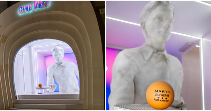 La statua di Timothée Chalamet in “Marty Supreme” alta tre metri al Museo Nazionale del Cinema di Torino: