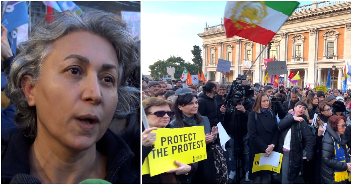 Esuli e attivisti in piazza a Roma per l’Iran: “Qui contro il regime sanguinario, ma sul nostro futuro decidiamo noi. No a ingerenze Usa”