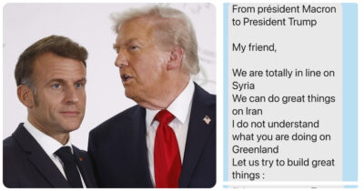 Copertina di Trump minaccia Macron: “Applicherò dazi del 200% sui suoi vini”. E pubblica un suo messaggio privato. Parigi: “Inaccettabile”