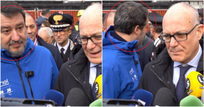 Copertina di Salvini reagisce male alle critiche di Gualtieri e se ne va dal punto stampa col sindaco: il video