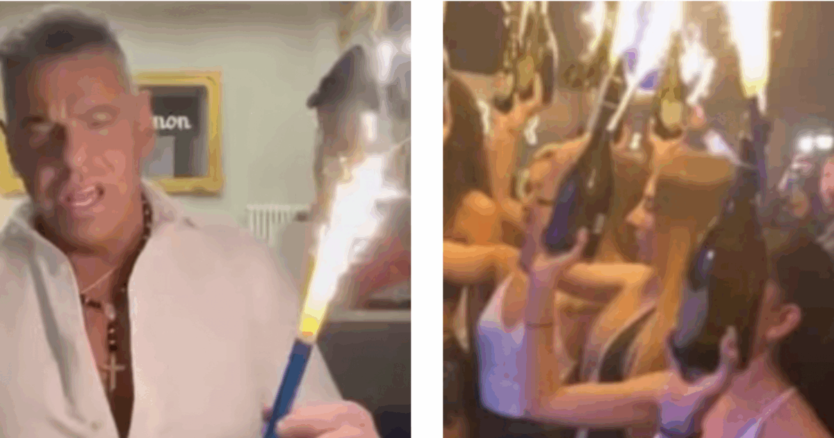 “Queste fiammelle hanno rotto le balle. Ci sono quelle led”: Davide Lacerenza fotografato in discoteca con gli sparkler sopra le bottiglie ‘si pente’ dopo una valanga di critiche