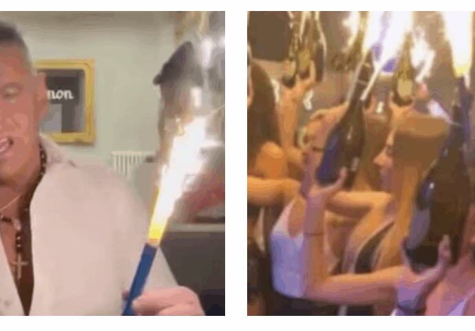 “Queste fiammelle hanno rotto le balle. Ci sono quelle led”: Davide Lacerenza fotografato in discoteca con gli sparkler sopra le bottiglie ‘si pente’ dopo una valanga di critiche