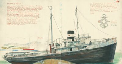 Copertina di “Ascolto le onde e poi  racconto la bellezza sull’orlo del naufragio’’: Stefano Faravelli, il più grande artista italiano di carnet de voyage