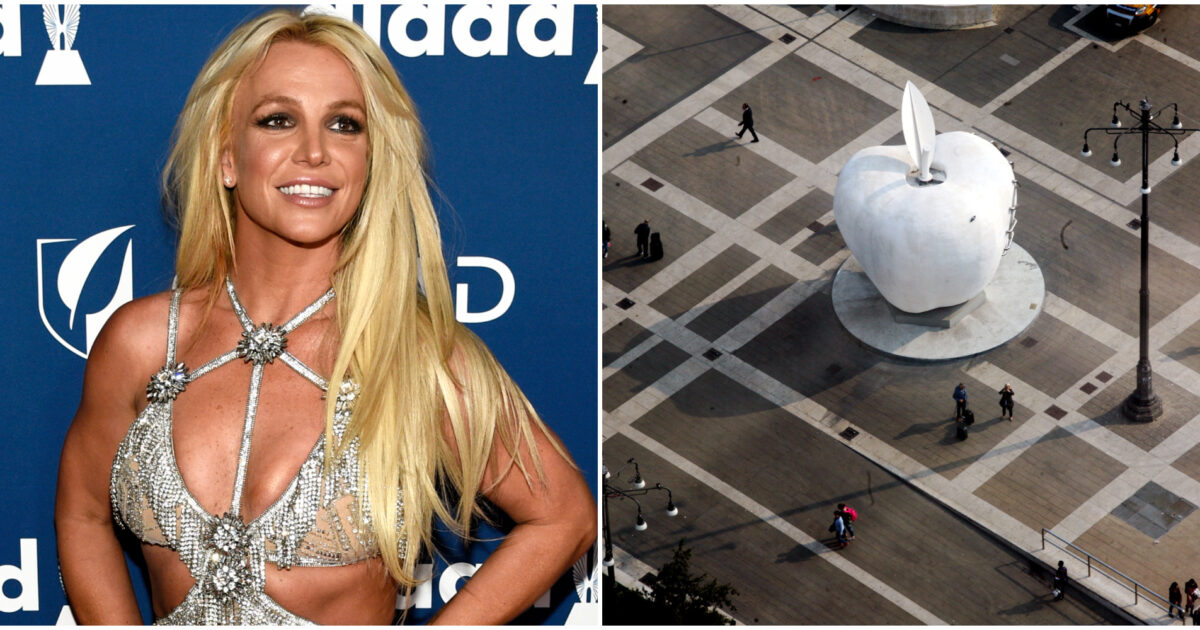 “Da dove c***o salta fuori quella mela?”: Britney Spears meravigliata per la scultura alla Stazione Centrale di Milano. L’artista Pistoletto risponde con ironia