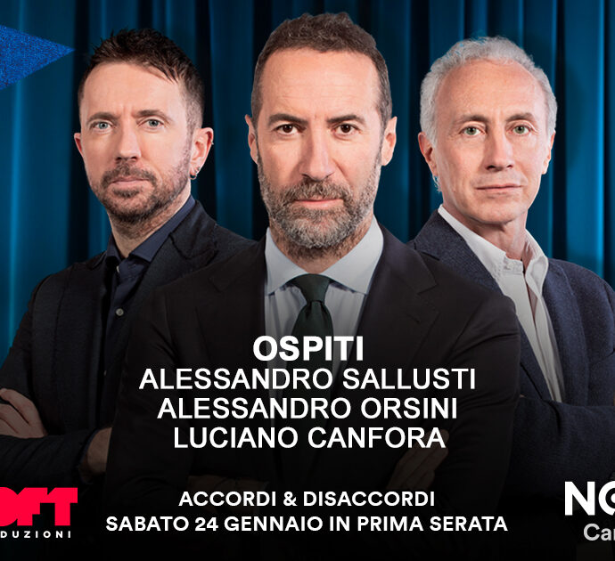 Sallusti, Orsini e Canfora ospiti di Luca Sommi ad Accordi&Disaccordi sabato 24 gennaio. Con Travaglio e Scanzi