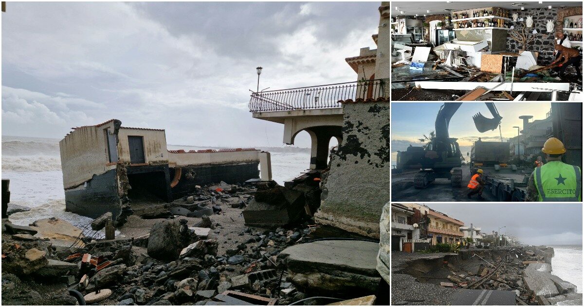 Ciclone Harry, la conta dei danni supera il miliardo di euro in Sicilia. Nel Messinese arriva l’esercito. Danneggiate le rovine di Nora in Sardegna