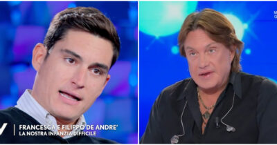 Copertina di “Siamo cresciuti in una famiglia complessa. Se papà Cristiano è felice lo sono anche io. Con Dori Ghezzi c’è rispetto, ma siamo distanti”: così Filippo De Andrè