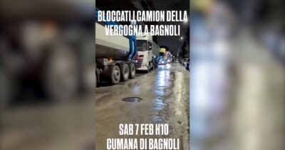 Copertina di America’s Cup, attivisti bloccano i camion diretti al cantiere: “Bagnoli non è in vendita” – Video