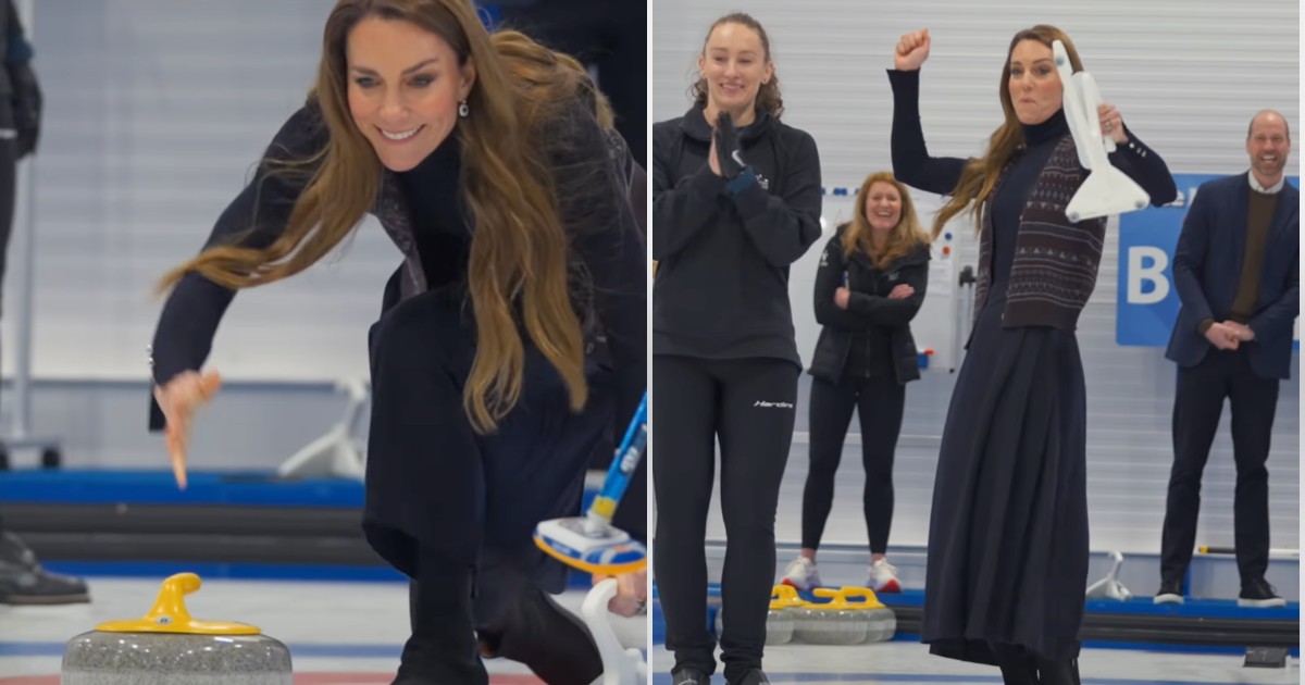 “E’ più difficile di quanto non sembri”: Kate Middleton gioca a curling con il principe William, la coppia reale sarà alle Olimpiadi di Milano-Cortina