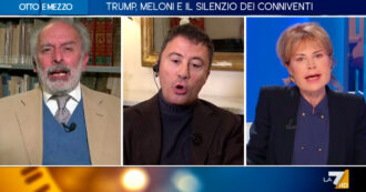 Copertina di Bocchino: “La sinistra voleva cancellare l’identità nazionale”. Scontro con Gruber e Lerner