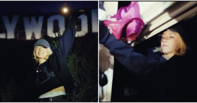 Copertina di Sydney Sweeney appende i reggiseni sulla iconica scritta Hollywood per pubblicità. La Camera di Commercio furibonda: “Non aveva nessuna autorizzazione”