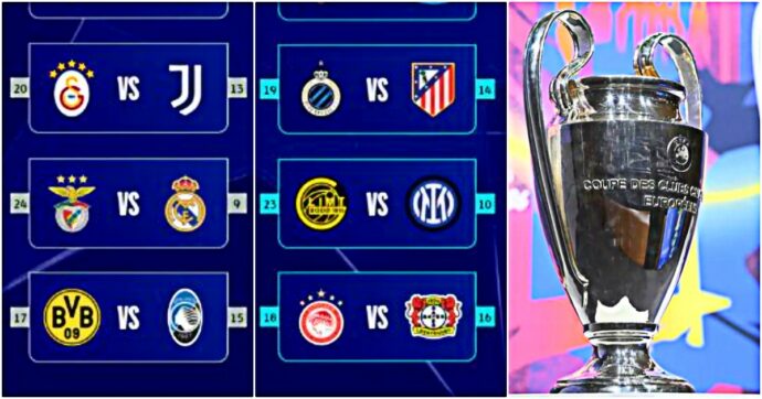 Sorteggi playoff Champions: l’Inter trova il Bodø, Juventus contro Galatasaray, l’Atalanta pesca il Borussia | Il tabellone