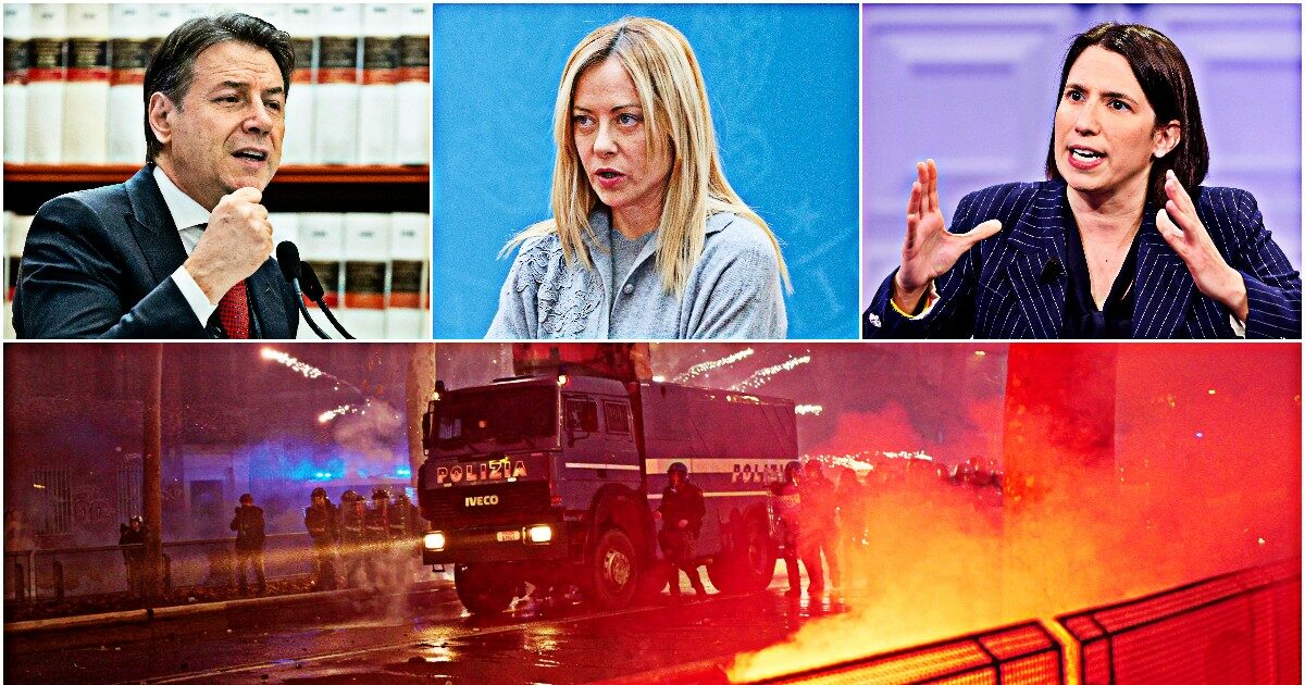 Scontri a Torino, Meloni: “Lo Stato non arretra”. E chiama in causa la magistratura: “Faccia la sua parte”. Piantedosi attacca: “Da sinistra avremo ragionamenti ipocriti”. Conte e Schlein condannano: “Fatti inqualificabili”