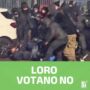 Copertina di “Chi ha pestato il poliziotto vota No al referendum”: il surreale post del comitato di governo sui fatti di Torino